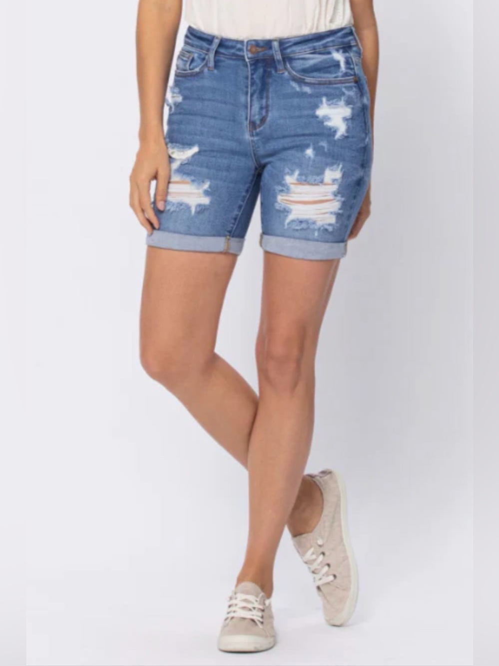 Judy Blue Take Me To The Beach Mid Thigh Shorts Womens 1XL